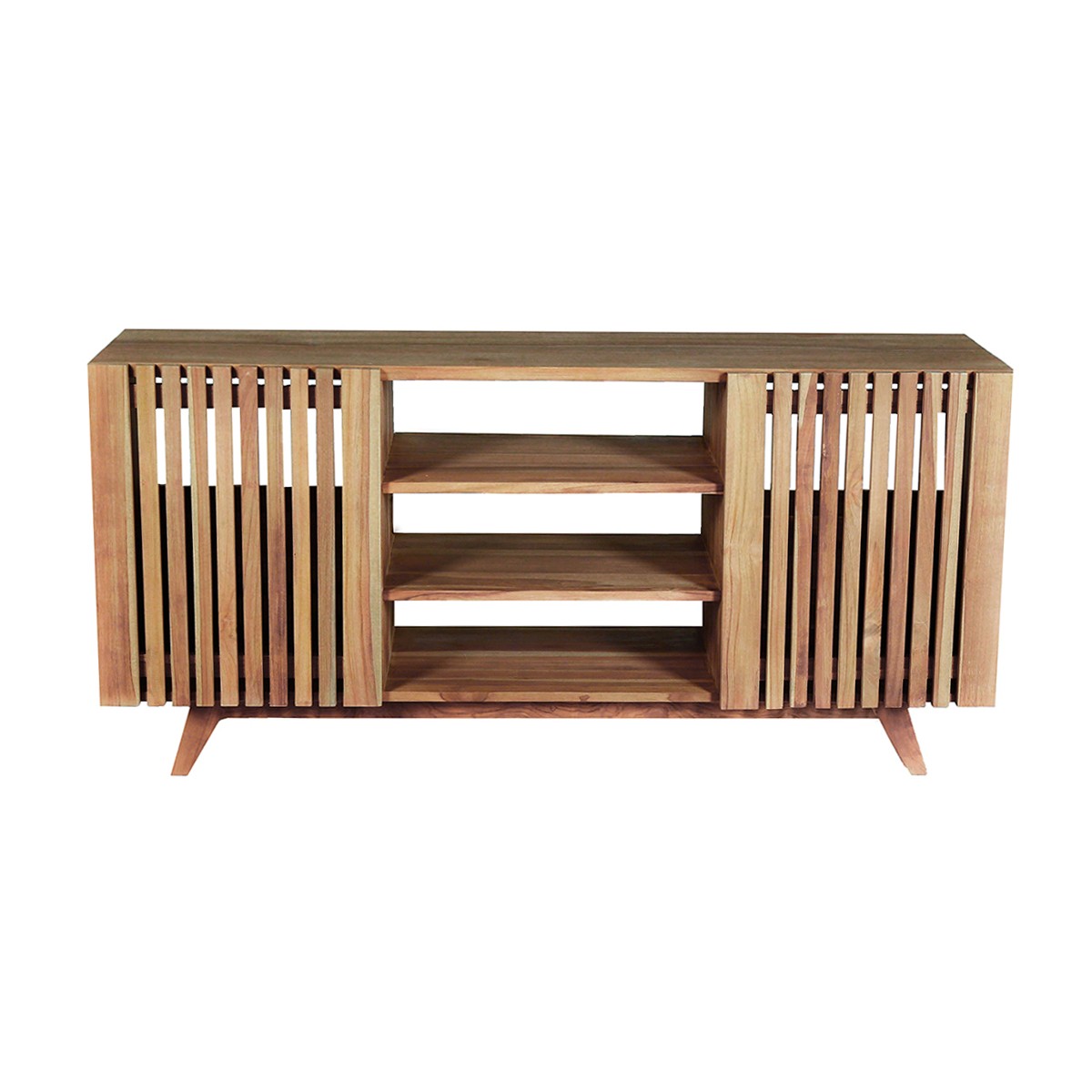 RIO - Waschtischunterschrank aus massivem Teakholz 160 cm mit Latten