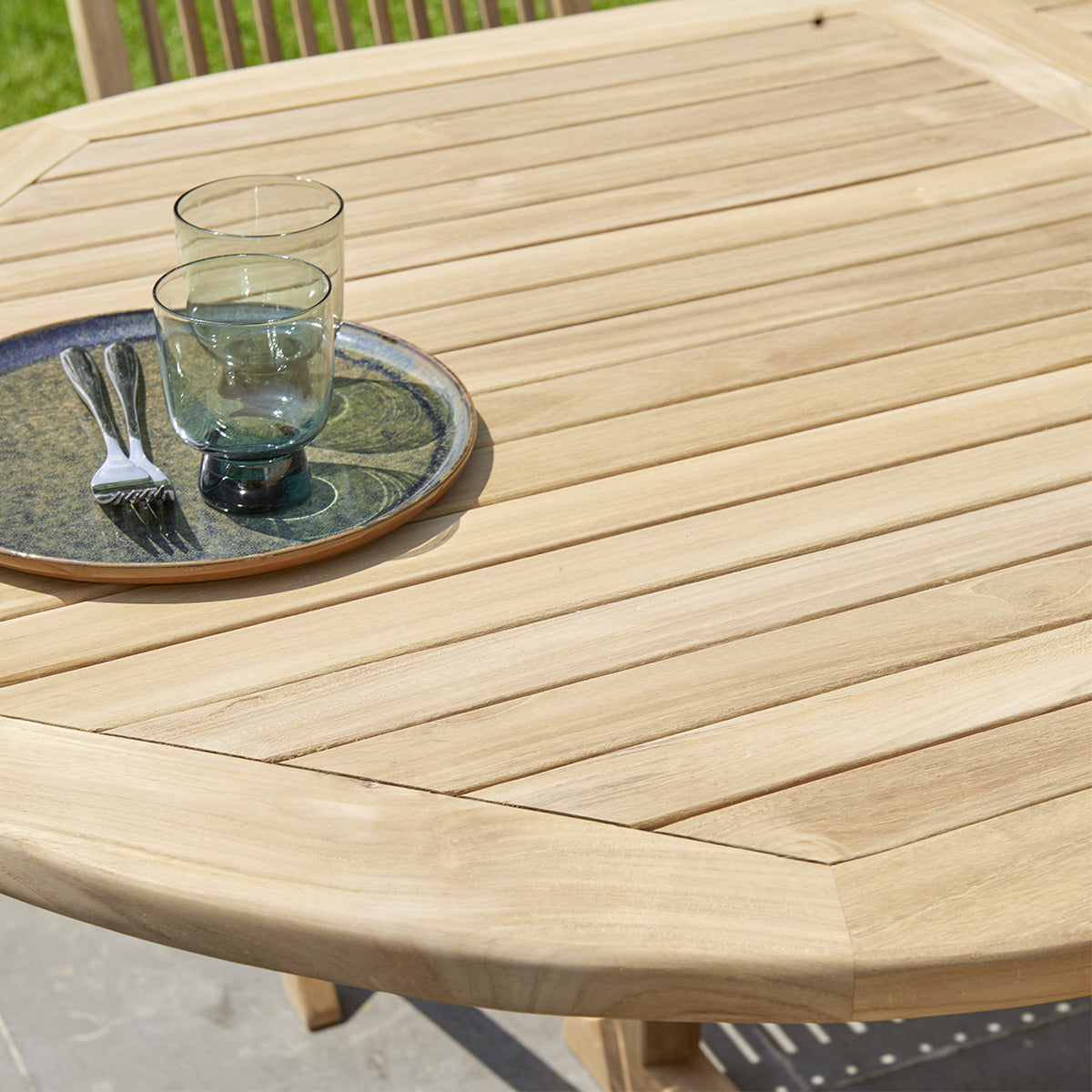 MIDLAND - Salon de jardin en teck massif extensible 8/10 pers.