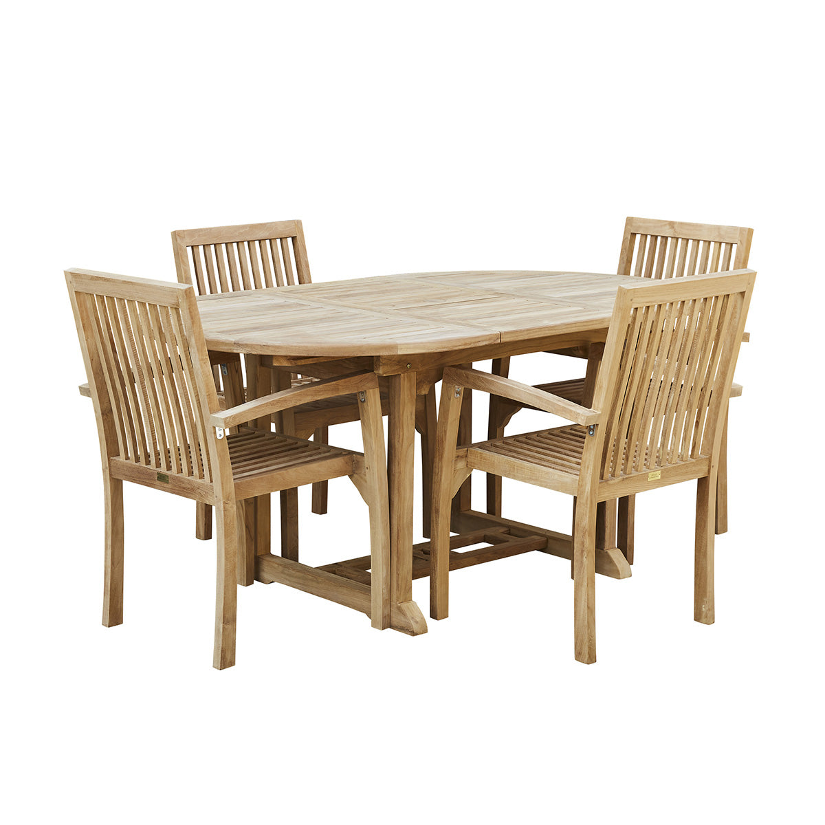 MIDLAND - Salon de jardin extensible en teck 4/6 pers.