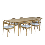 Set di mobili da giardino in teak massello con tavolo allungabile 6/8 pers.