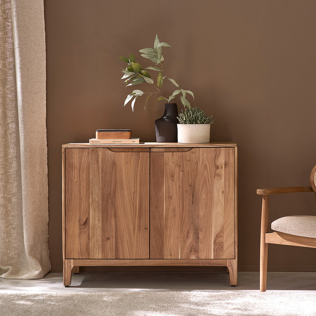 SAMSO - Sideboard aus massivem Akazienholz, 100 cm