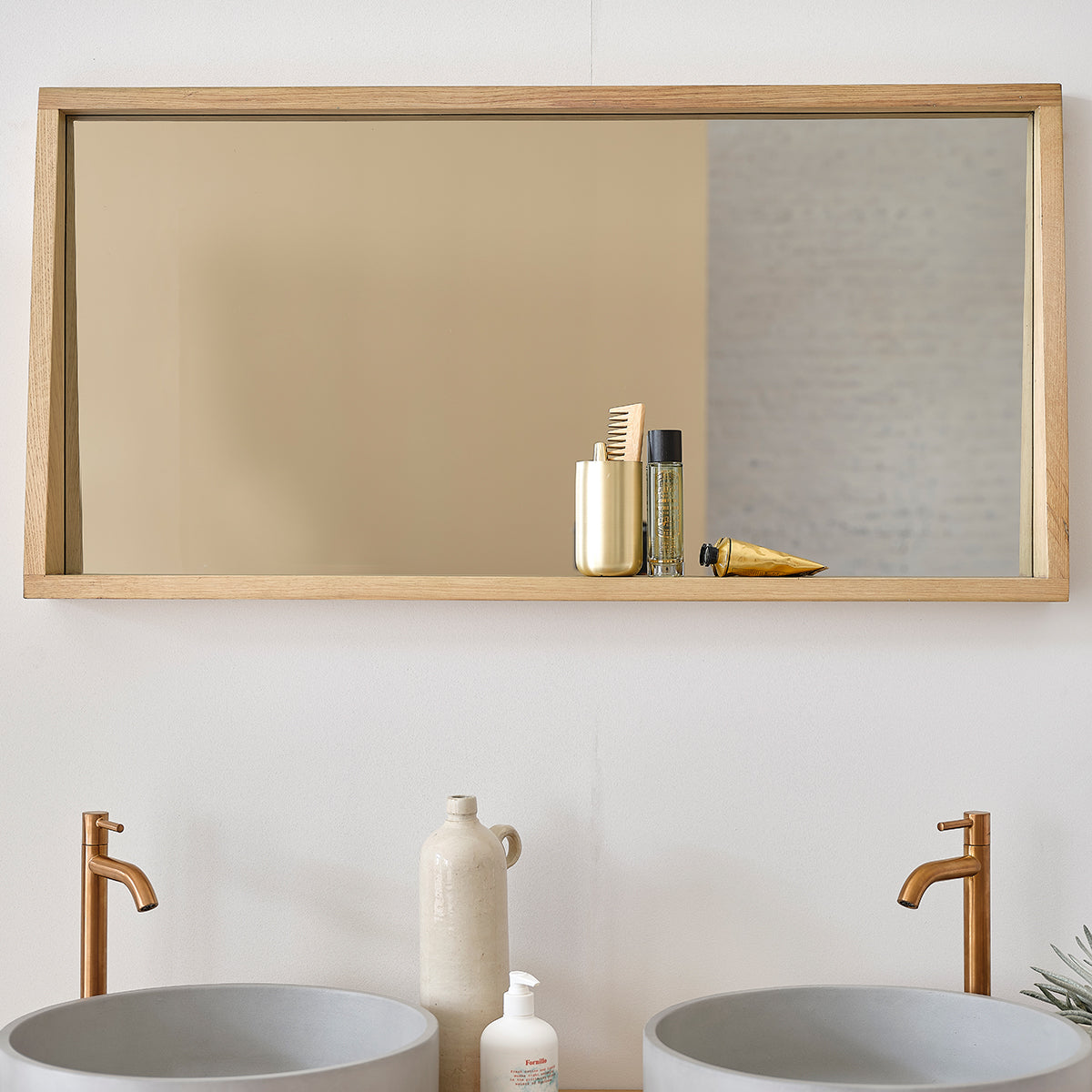 MARGAUX - Specchio rettangolare in rovere massello 100x50 cm