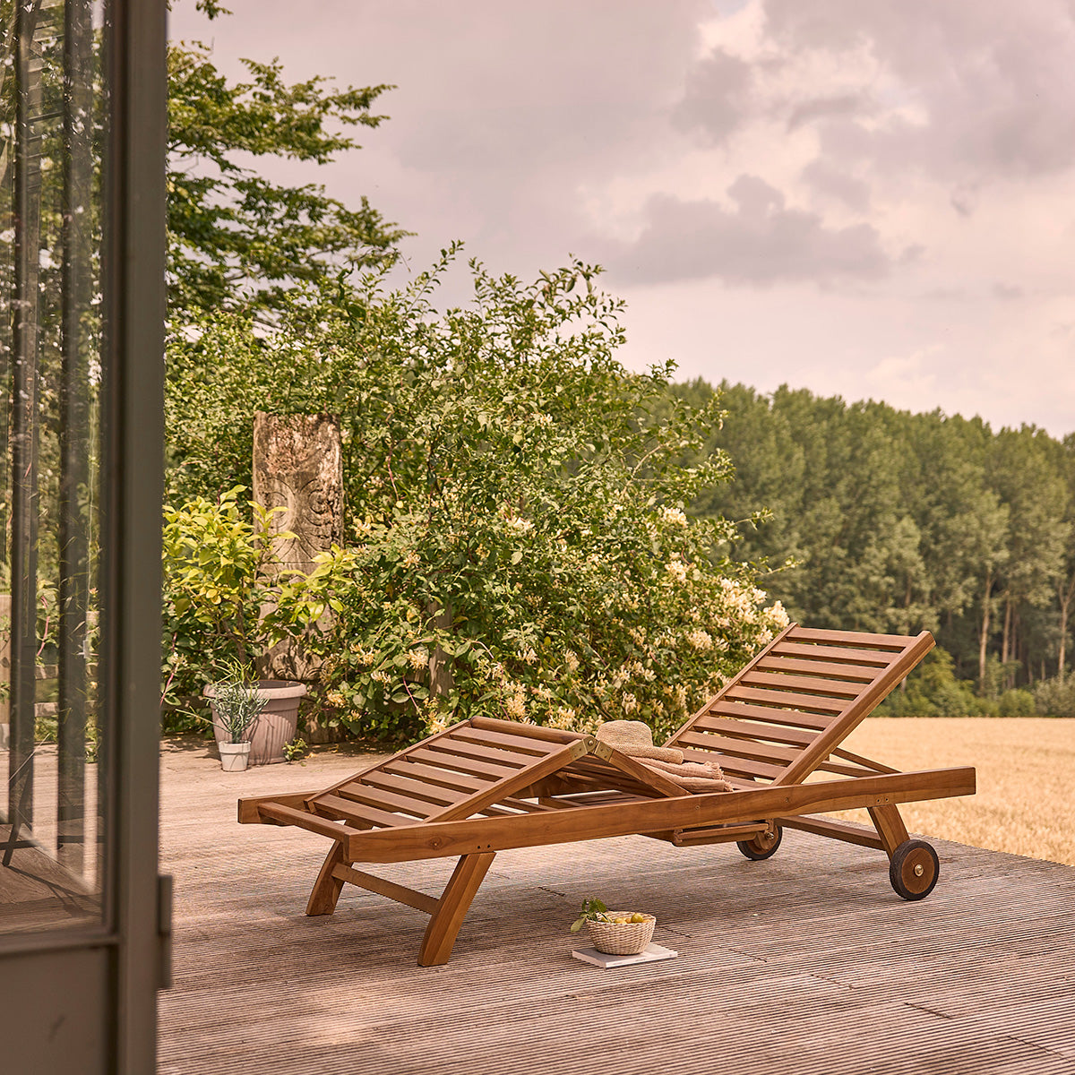 BALI - Bain de soleil en teck huilé massif (lot de 2)