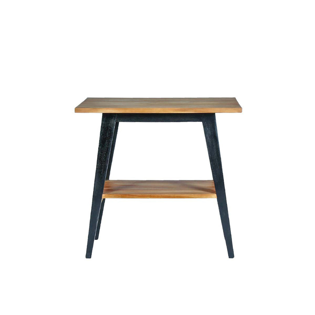 SARA - Meuble de salle de bain en teck massif pieds noirs 80 cm