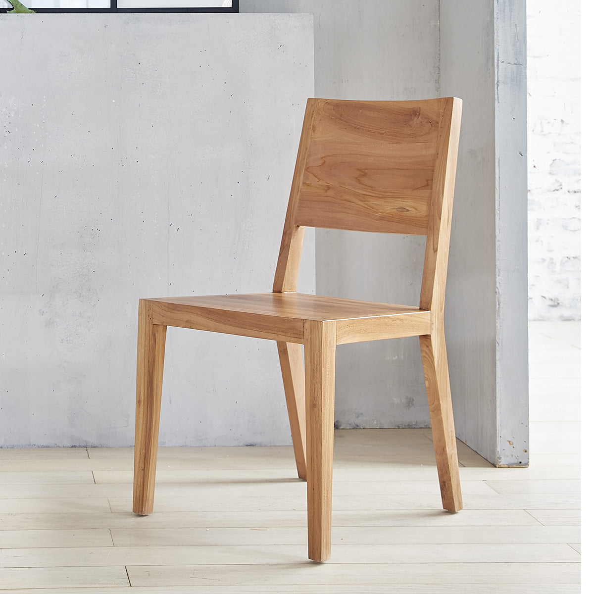 TRISTAN - Lot de 2 chaises en teck massif