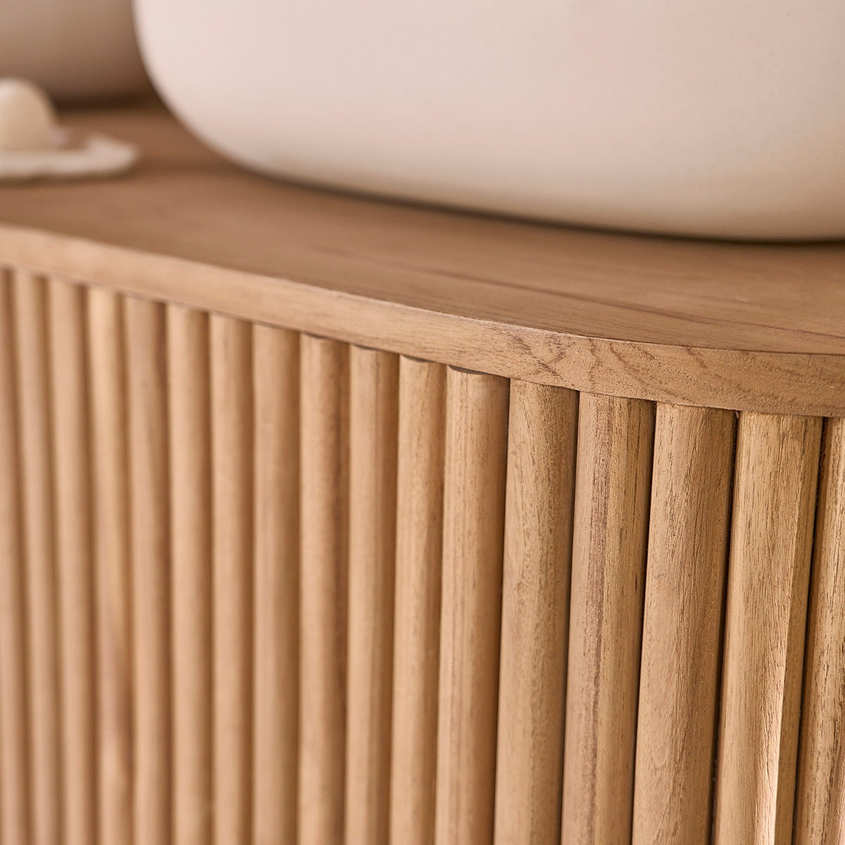 COLINE - Waschtischunterschrank aus massivem Teakholz 140 cm