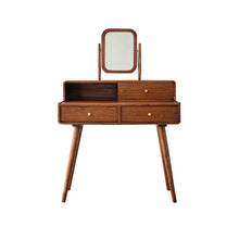 Coiffeuse en mindi massif finition noyer 90 cm