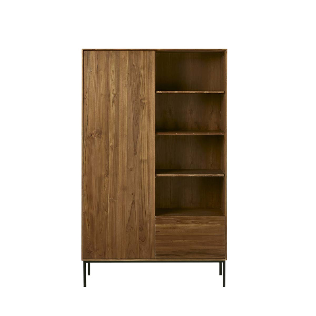 LINA - Armoire en teck massif et métal 110 cm
