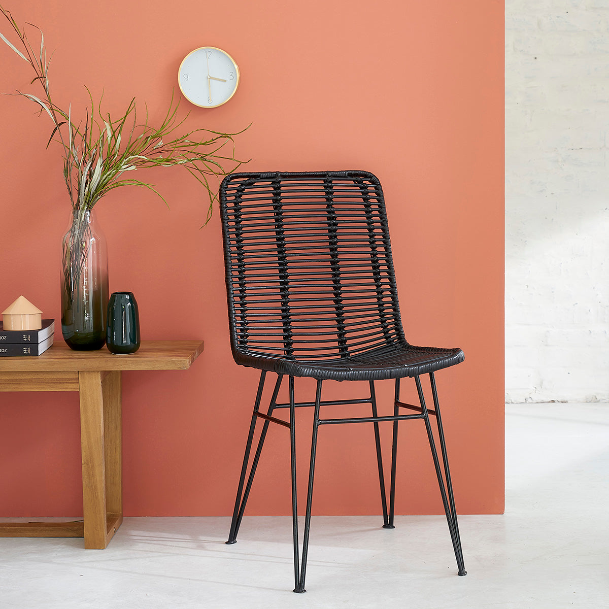 BOHEMA - Set aus 2 Stühlen aus Rattan und Metall schwarz