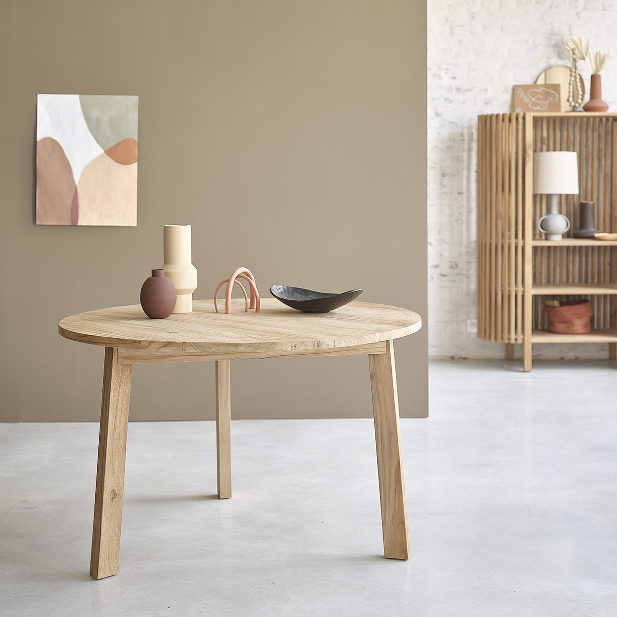 ALDO - Tavolo rotondo in teak massello per 4 pers.