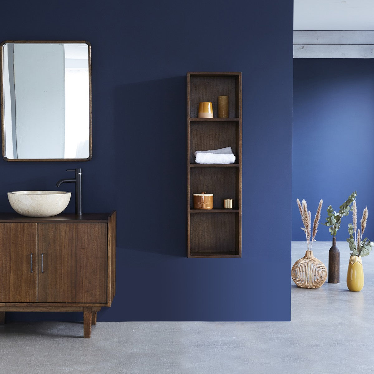 VINTAGE - Miroir en mindi massif rectangulaire 80x60 cm