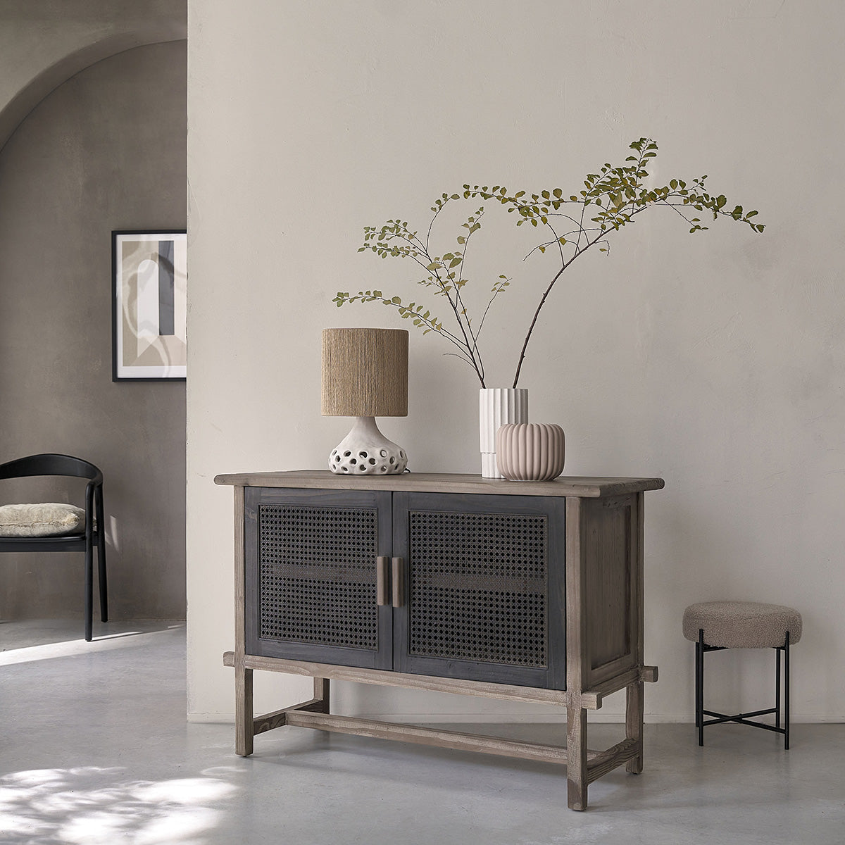 JUNKO - Buffet en bois recyclé massif 120 cm