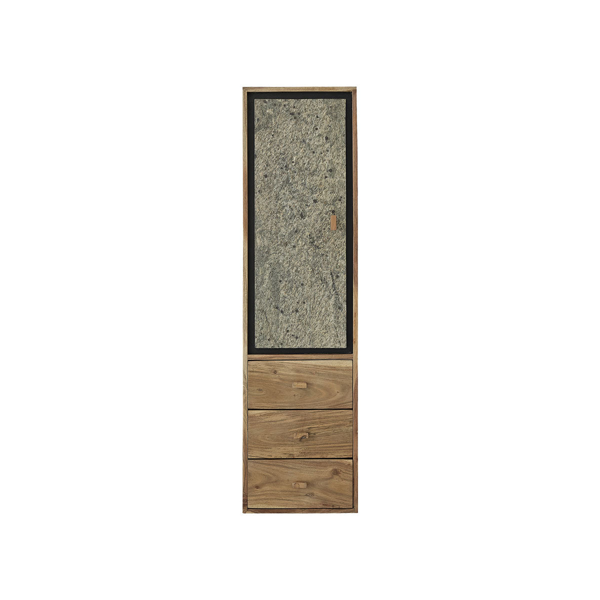 EDEN ROCK - Colonna bagno in acacia massello e pietra 130 cm