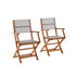 Poltrona da giardino in acacia massello e textilene grigio (set di 2)