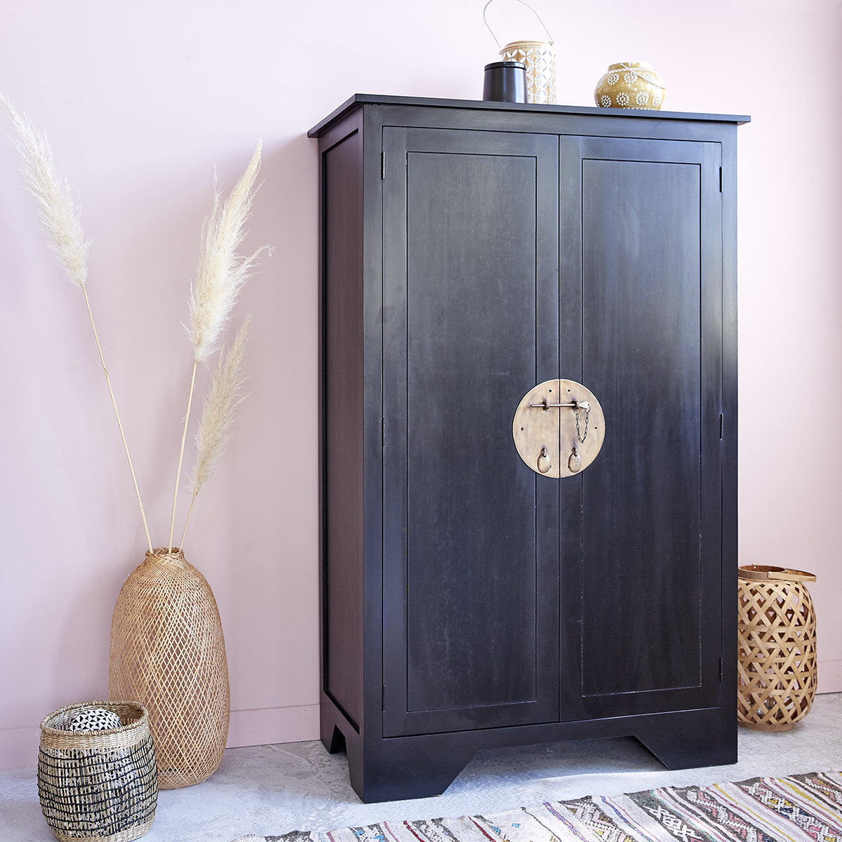 NUSA - Armoire en acajou massif 105 cm