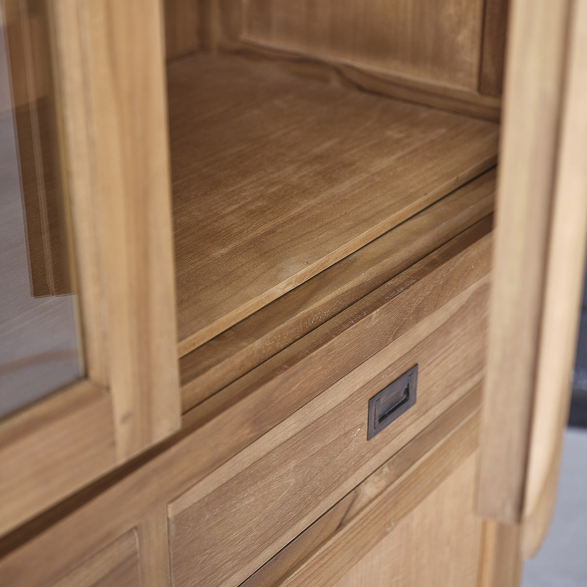 BOSTON - Geschirrschrank aus massivem Teakholz 120 cm