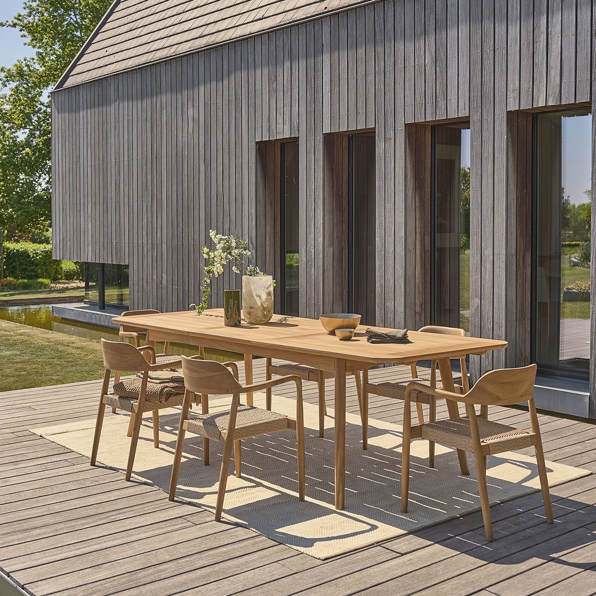 ALIZÉ - Gartenstuhl aus massivem Teakholz und Tauwerk