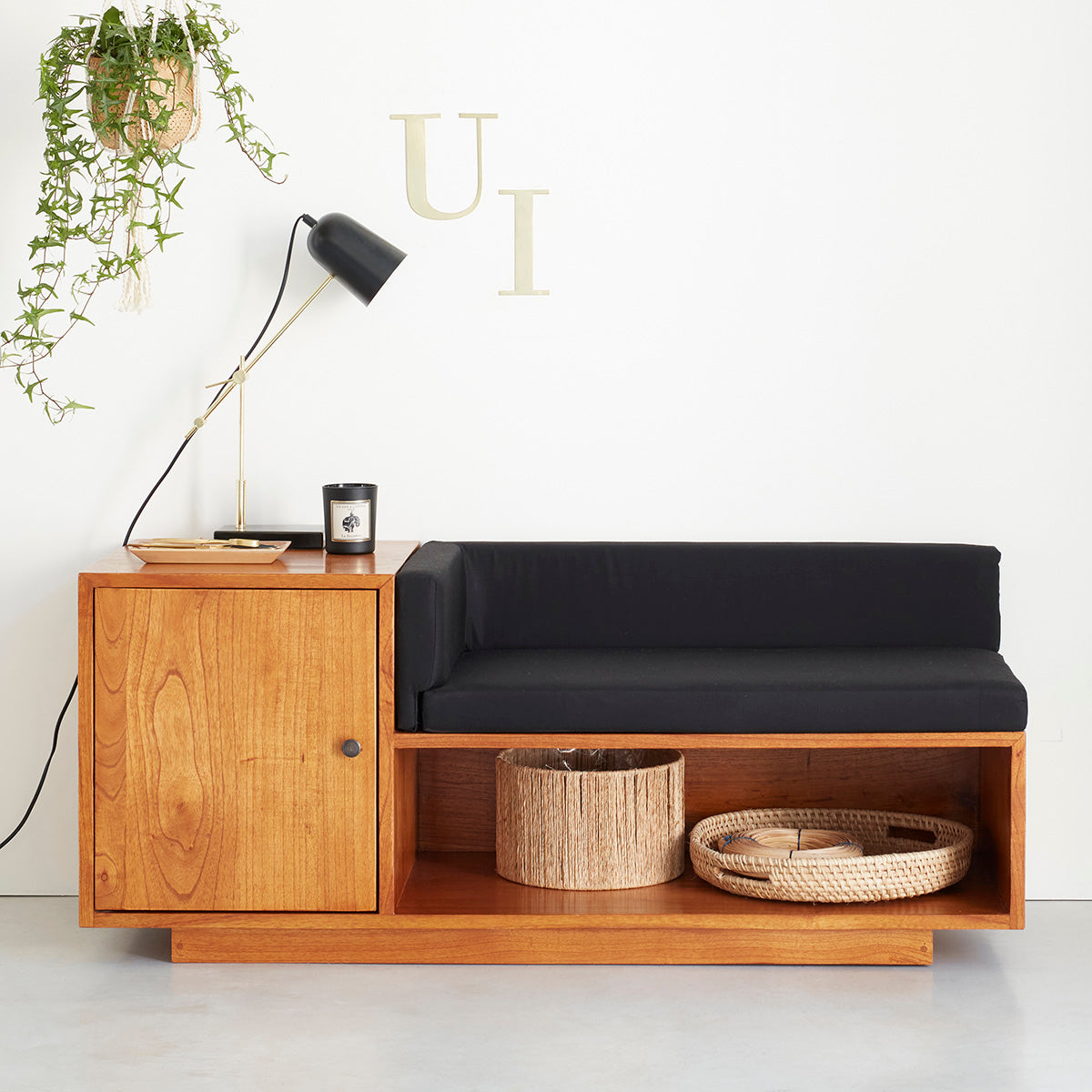 CELESTE - Banc d'entrée en mindi massif 120 cm