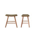 Set di 2 sgabelli da bar in legno di teak, seduta in velluto a coste 45 cm