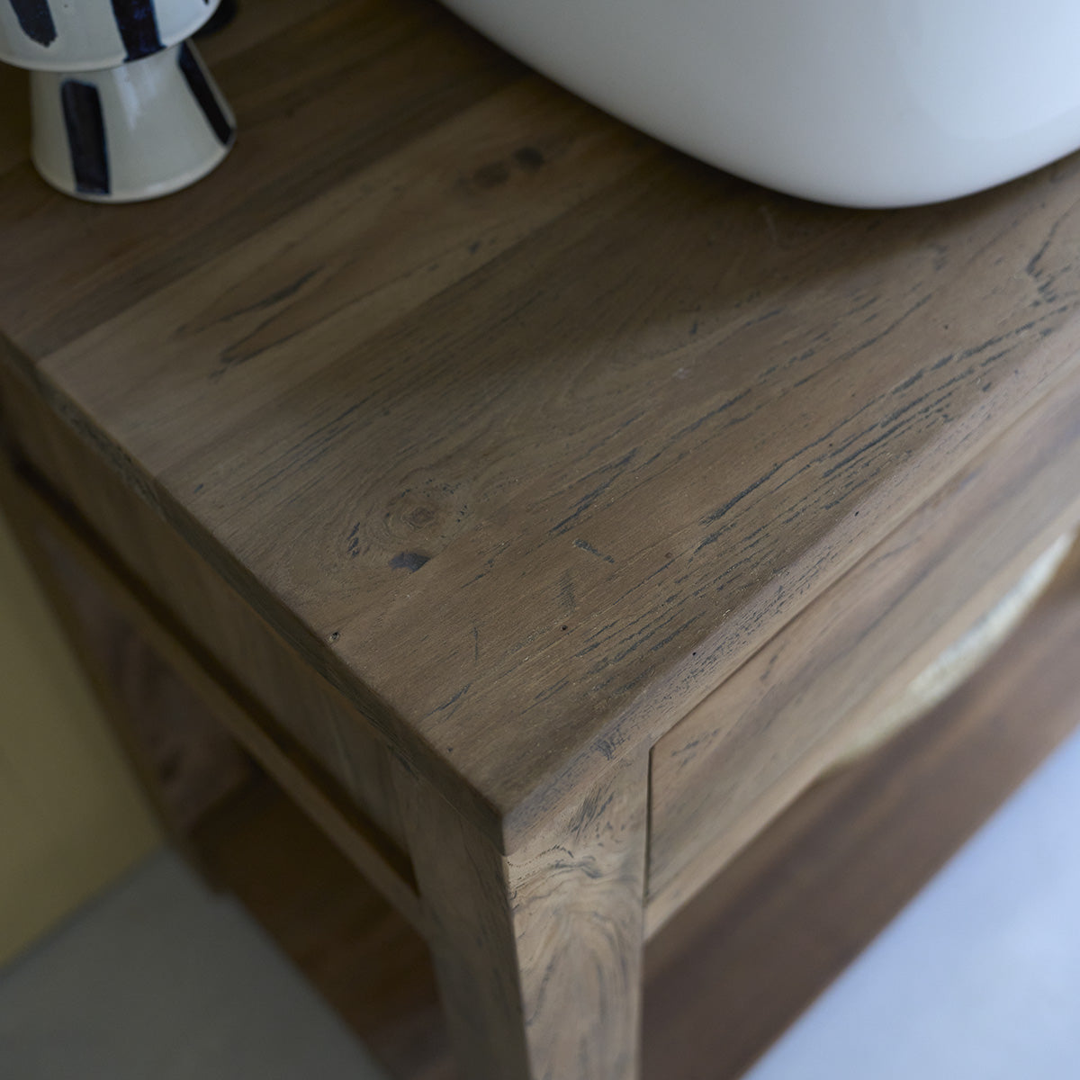 AUSTIN - Waschtischunterschrank aus recyceltem Teakholz 90 cm