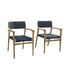 Fauteuil de jardin en teck massif et cordage noir (lot de 2)