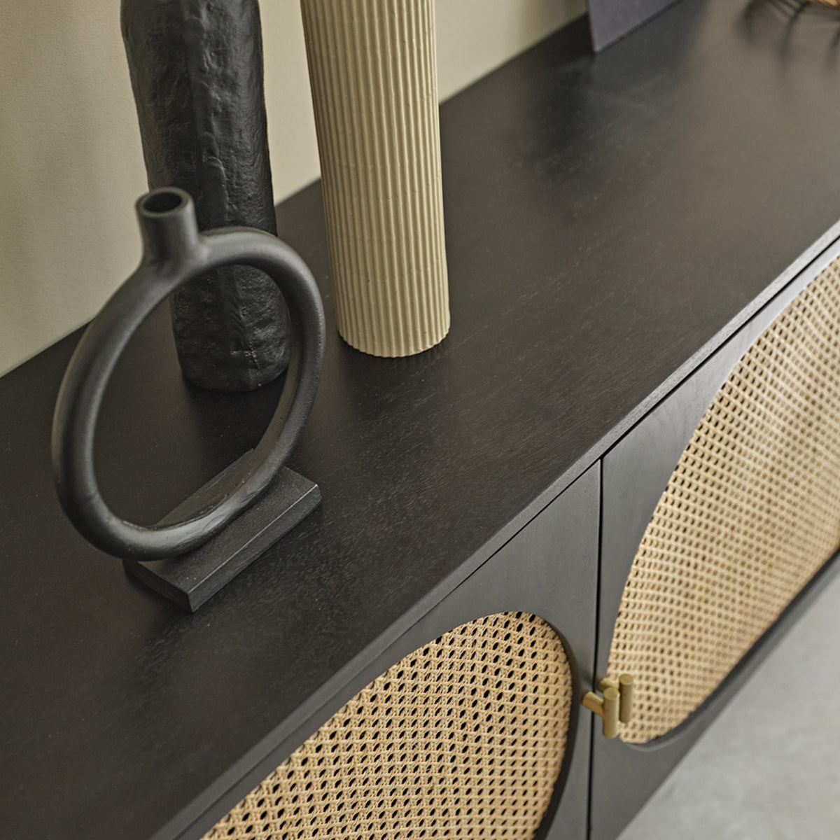 ZULMA - Credenza in mango massello e midollino 160 cm