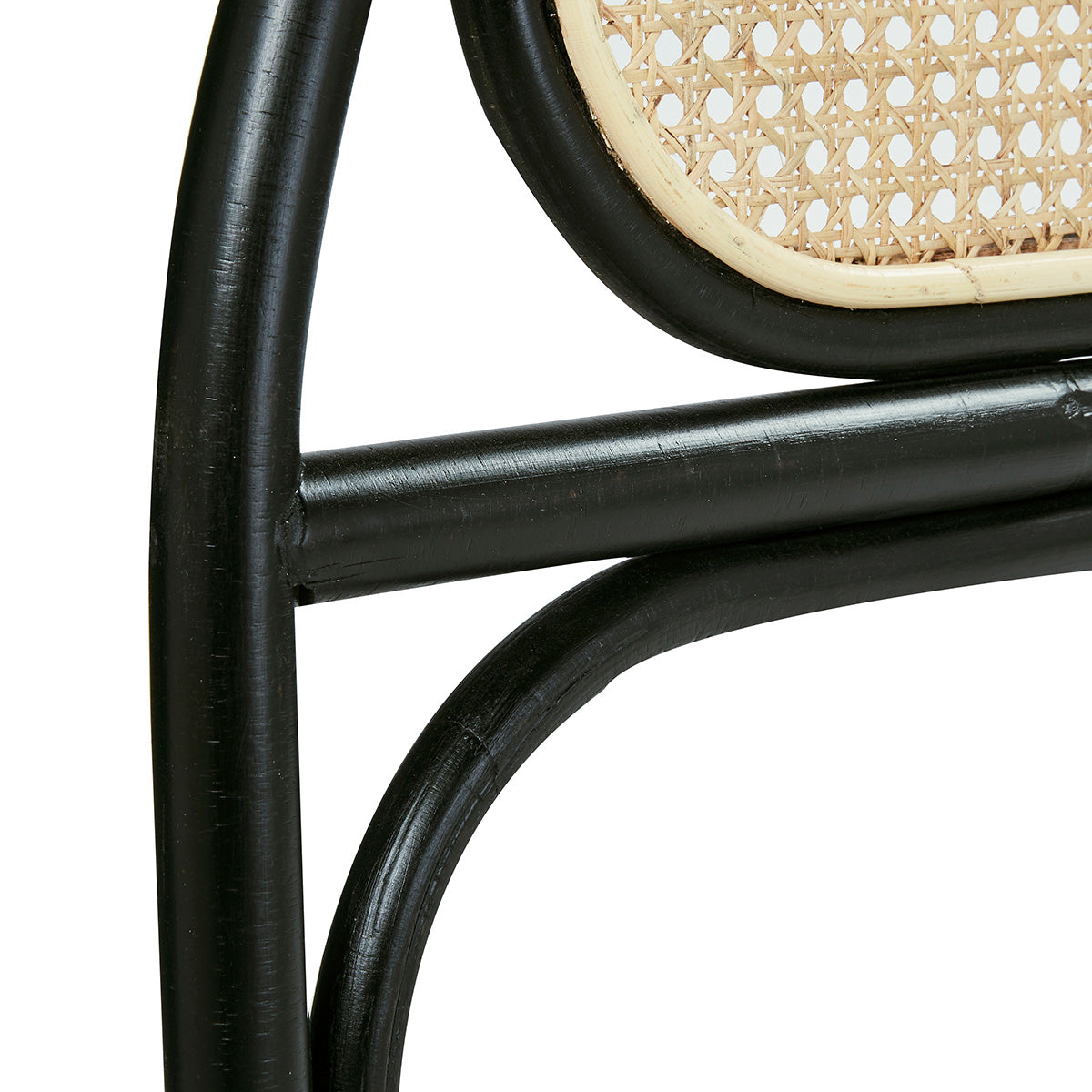 AVA - Kopfteil aus Rohrgeflecht und schwarzem Rattan 160 cm