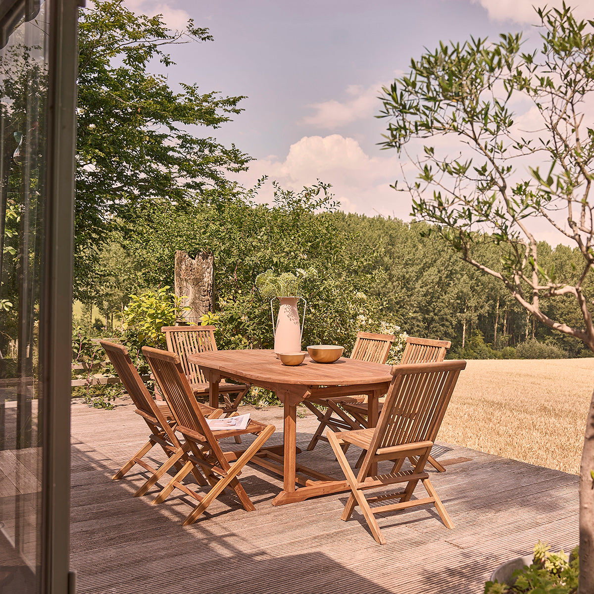 BALI - Tavolo da giardino allungabile in teak massello oliato 8/10 pers.