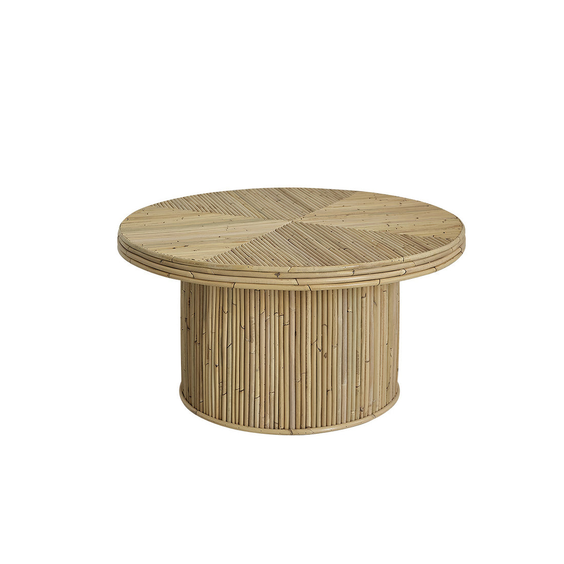 ALMA - Table basse en canne de rotin Ø 80 cm
