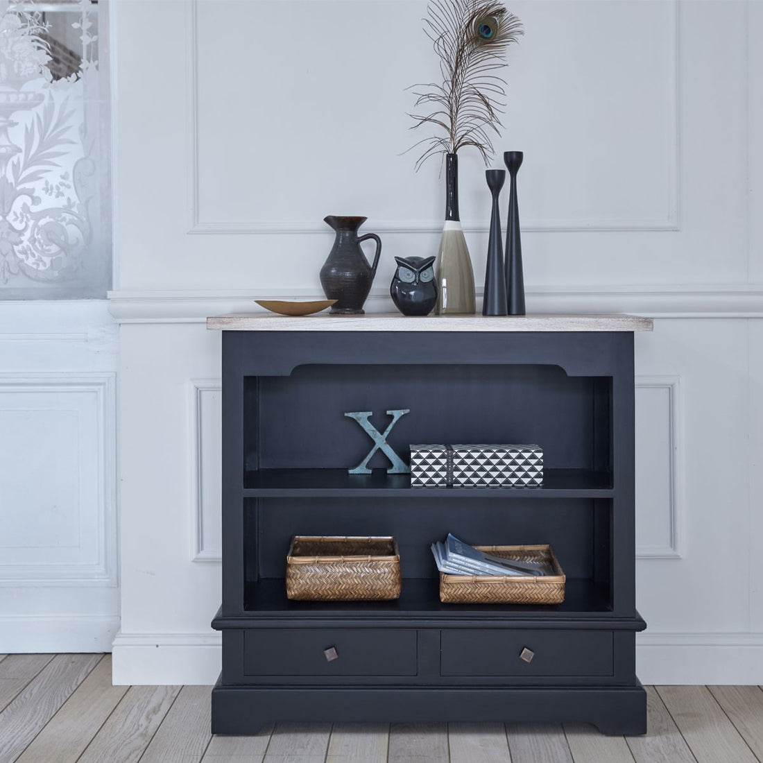 LONDRES - Commode en acajou et teck massif 95 cm