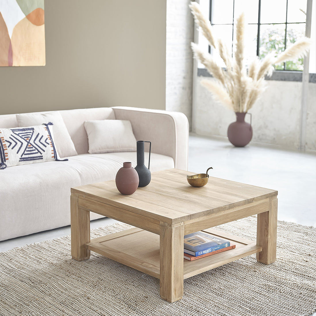BOSTON - Tavolino in teak massello da 80 cm