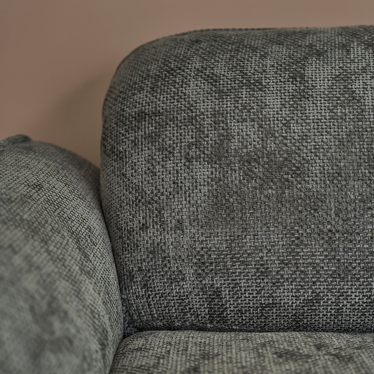 HECTOR - Canapé droit 3 places en velours texturé vert de gris