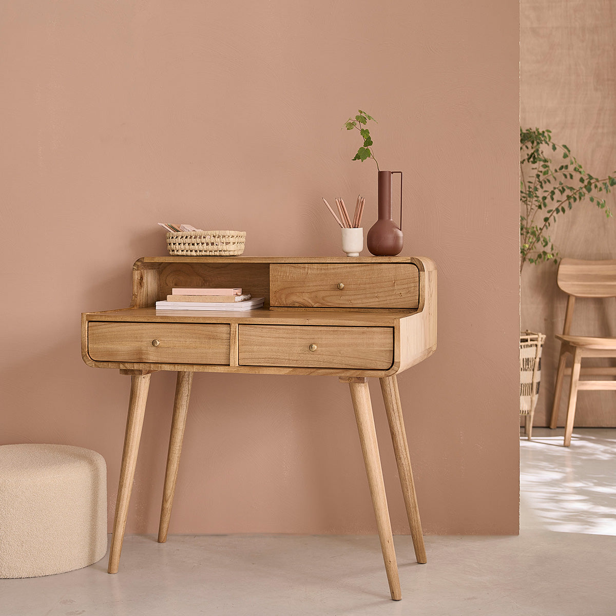 FIFTIES - Bureau en mindi massif 90 cm