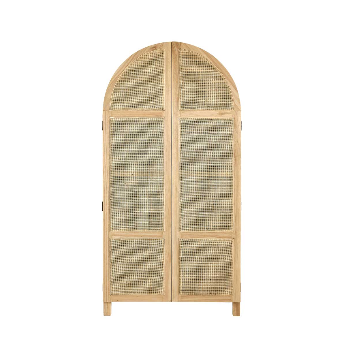 MAËL - Armadio in mindi massello e cannage 90 cm