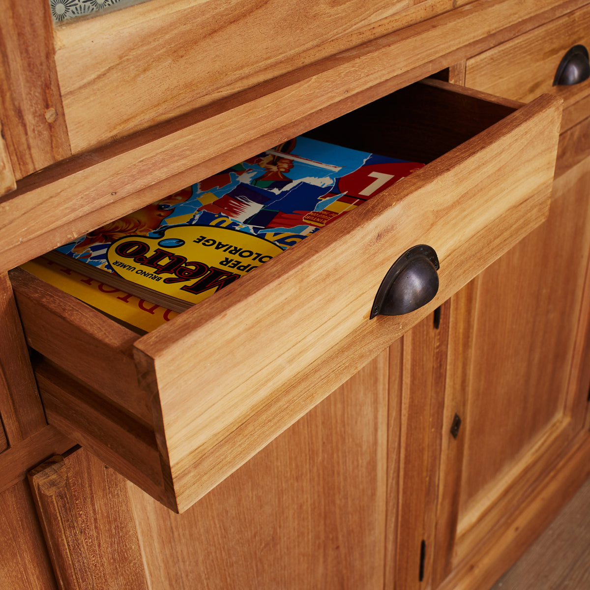 BOSTON - Geschirrschrank aus massivem Teakholz 150 cm