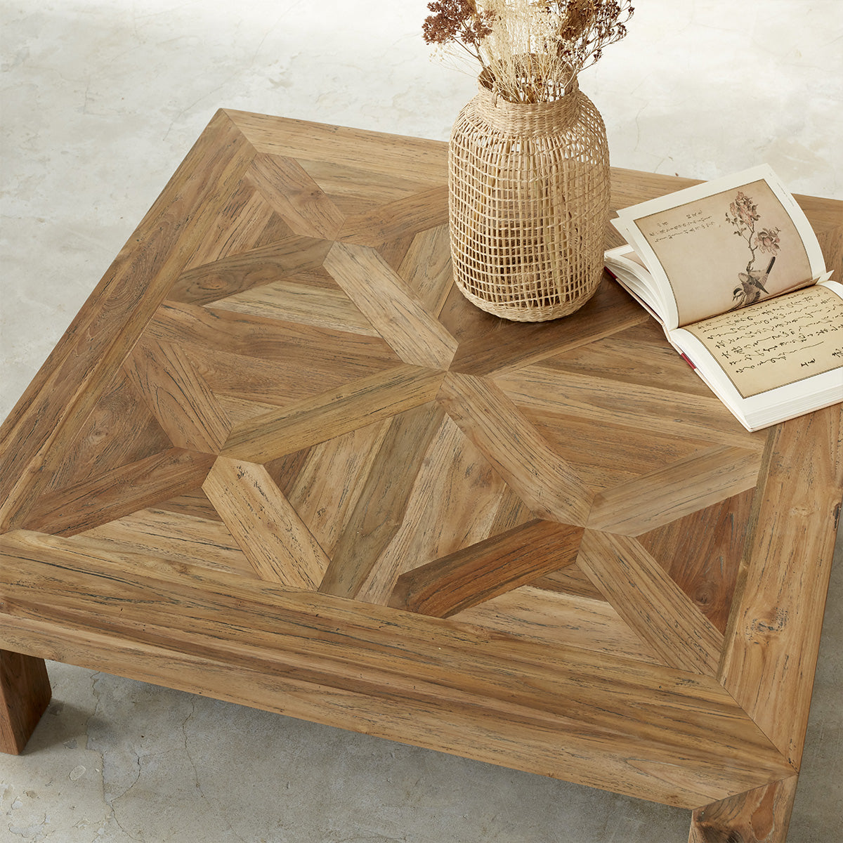 CARGO - Tavolino in teak massello riciclato 100 cm