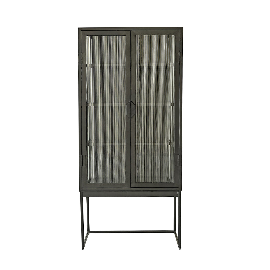 OCTAV - Buffet en métal et verre ondulé 70 cm