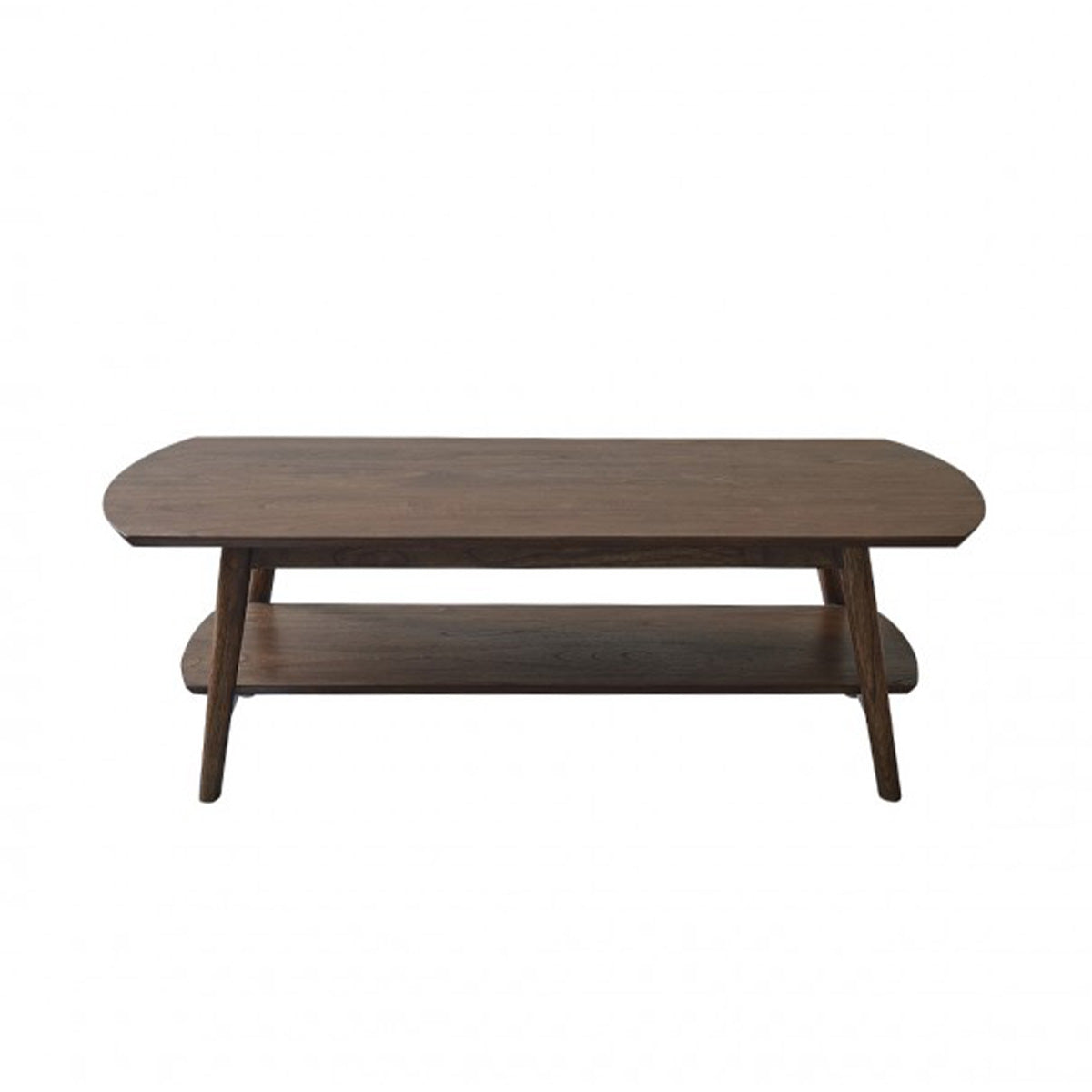 VINTAGE - Table basse en mindi massif finition noyer 130 cm