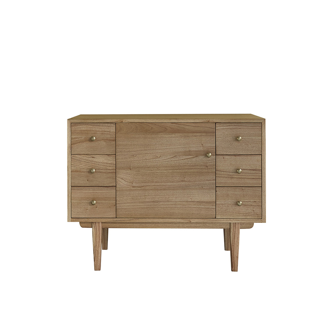 FIFTIES - Waschtischunterschrank aus massivem Mindi 100 cm