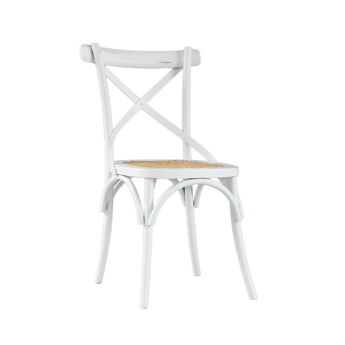 LONDRES - Sedia bistrot in mogano massello e rattan bianco