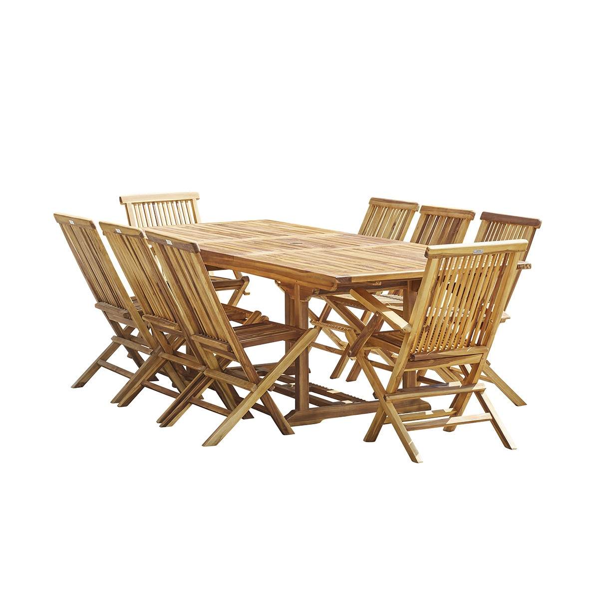 BALI - Salon de jardin en teck massif extensible 8/10 pers.