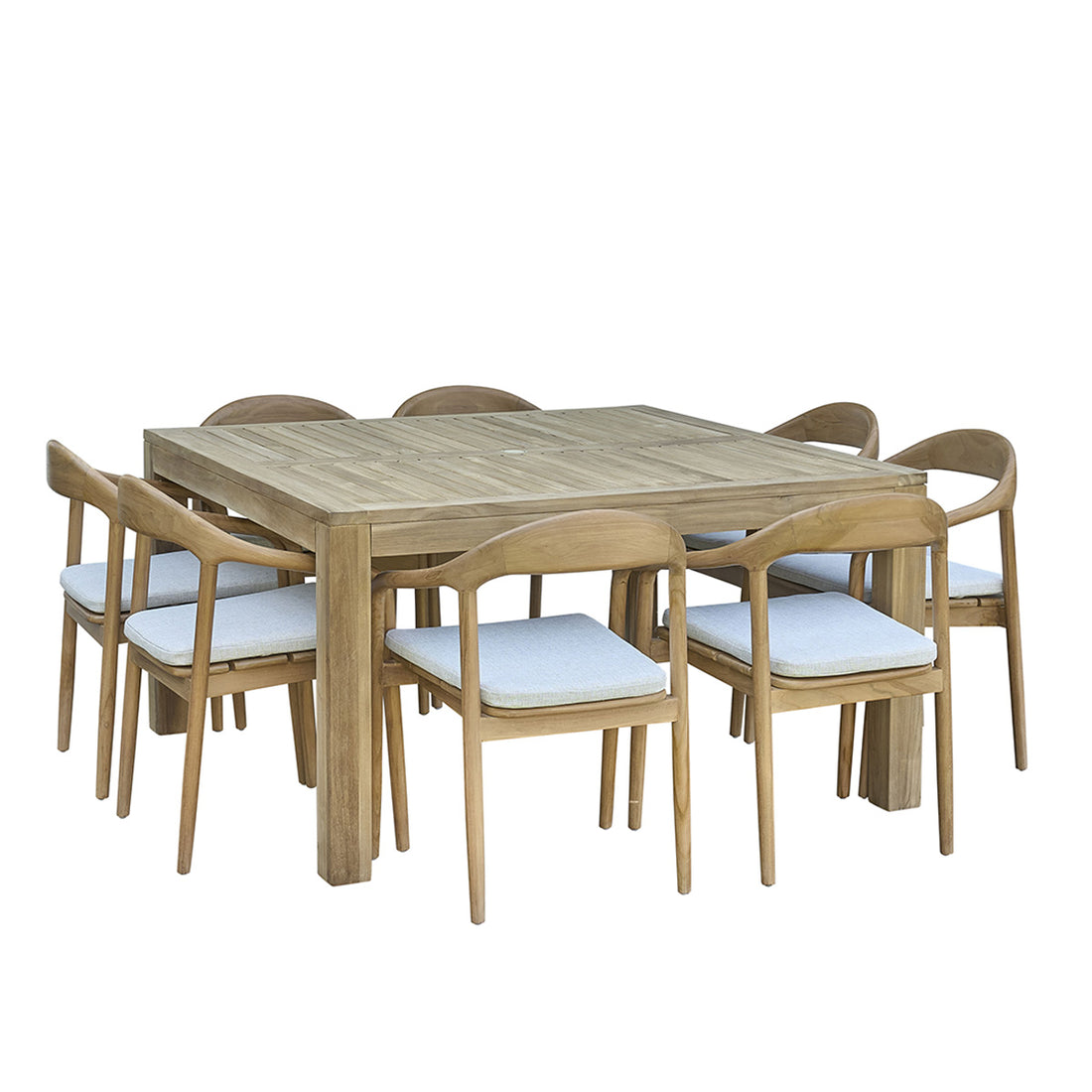 AMBRE - Set di mobili da giardino in teak massello 8 pers.