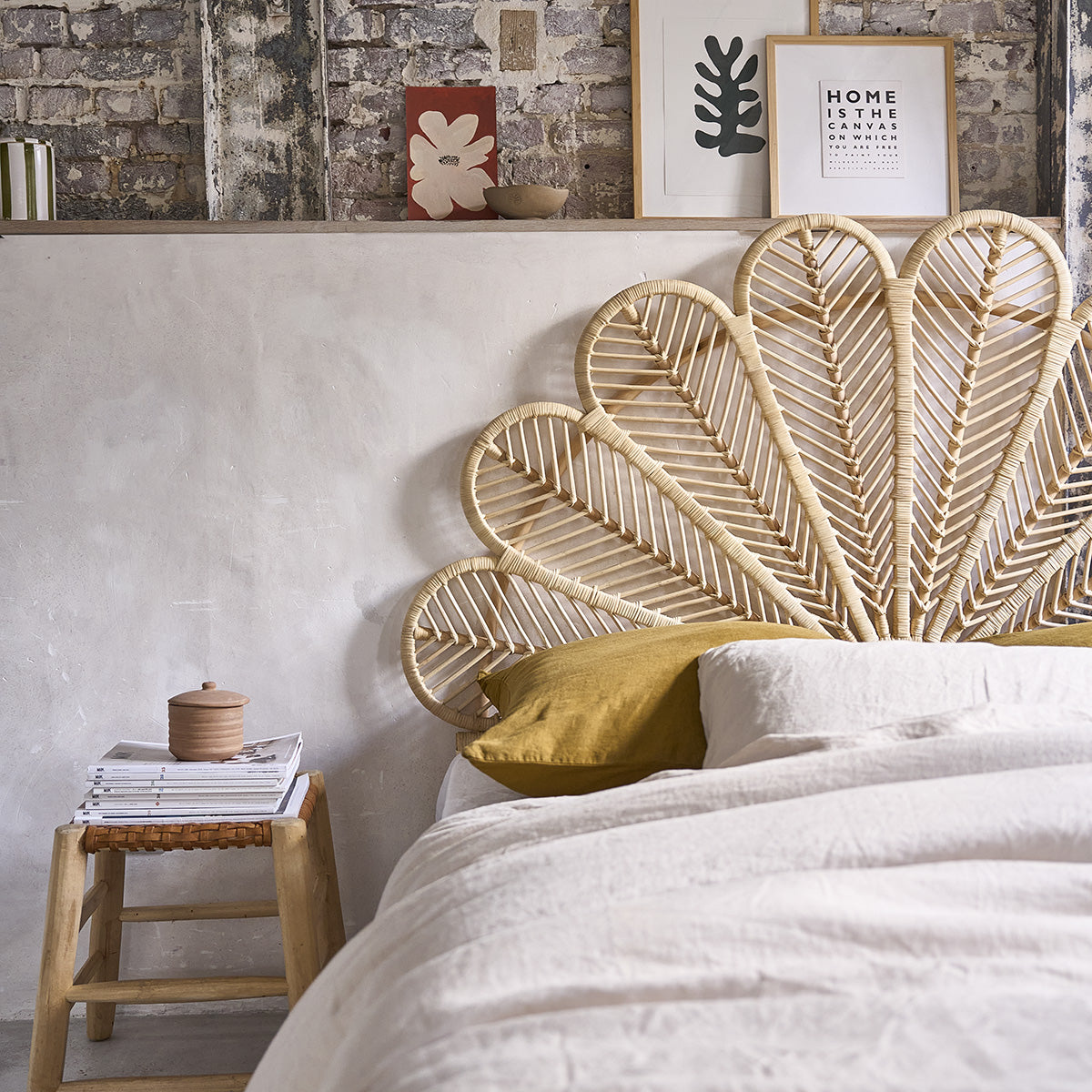 COLETTE - Kopfteil aus Rattan 140 cm