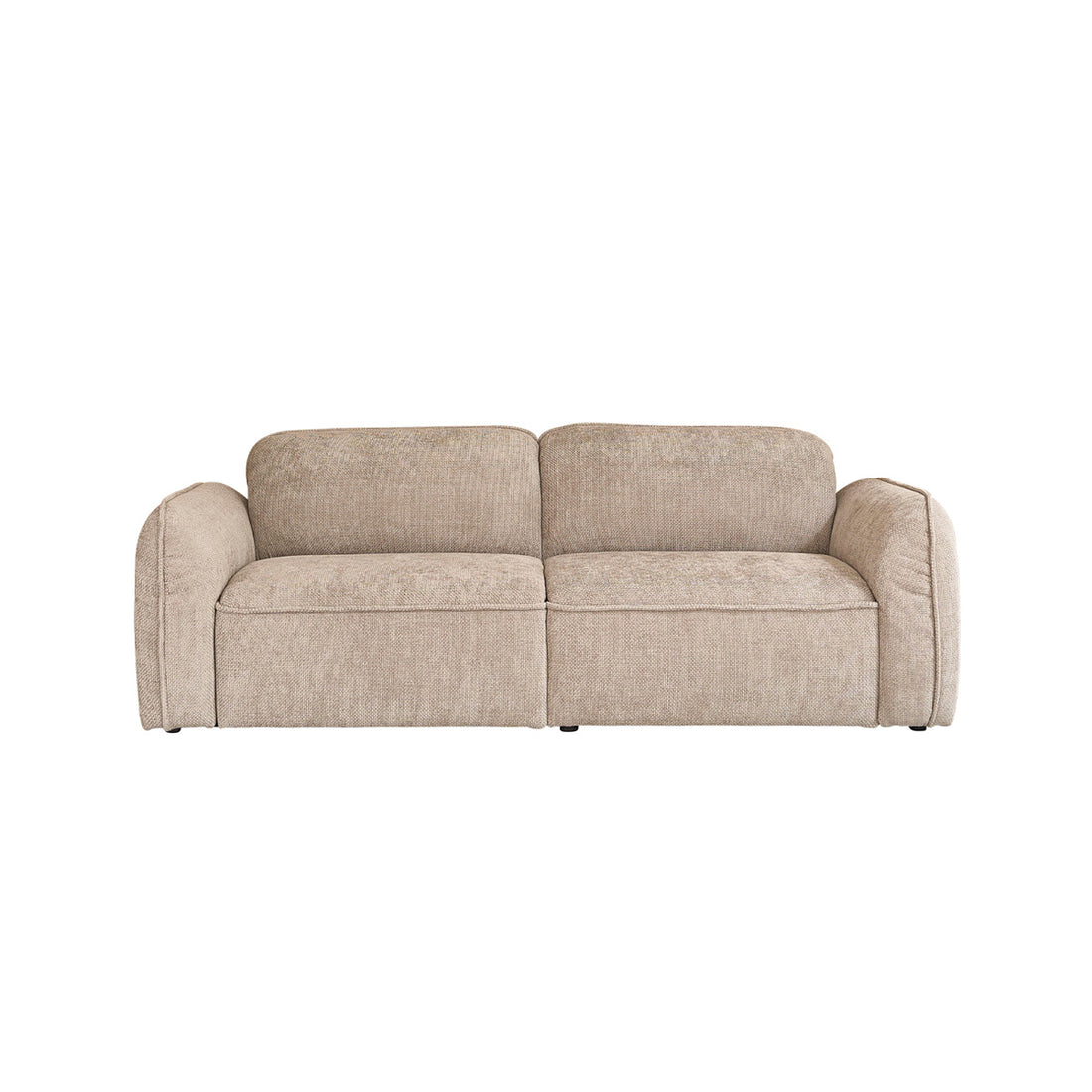 HECTOR - Gerades 3-Sitzer-Sofa aus beigem gewebtem Samt
