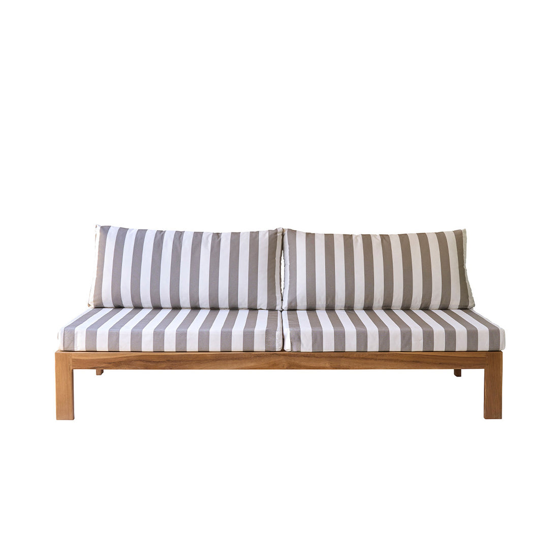 PALMA - Gartensofa aus massivem Teakholz, gestreift