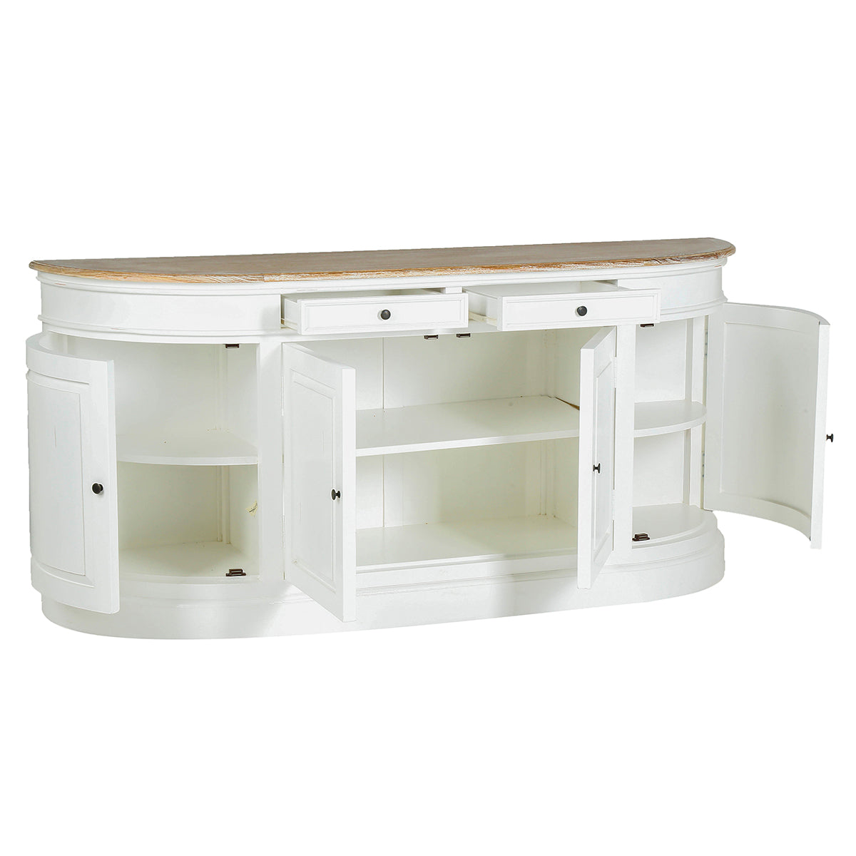 LONDRES - Credenza bianca in mogano e teak massello 180 cm