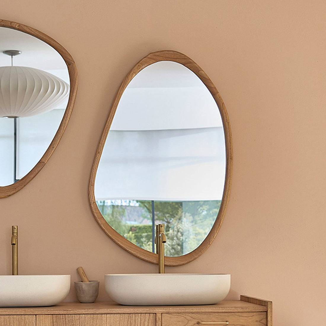 FIFTIES - Spiegel aus massivem Mindi 90x60 cm