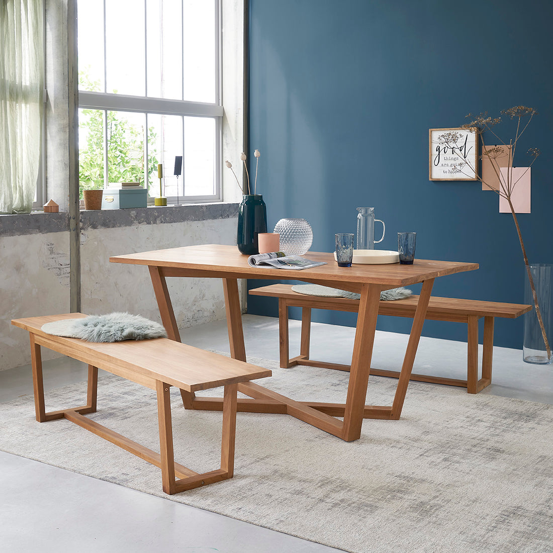 TRISTAN - Table en teck massif 6 pers.