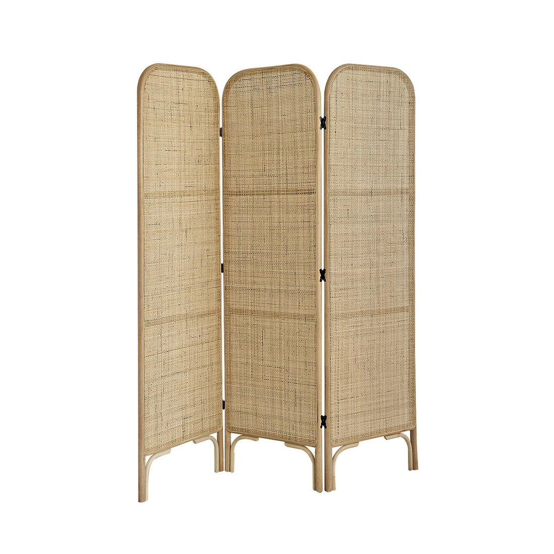 JANE - Wandschirm aus Rattan und Rohrgeflecht 3 Tafeln