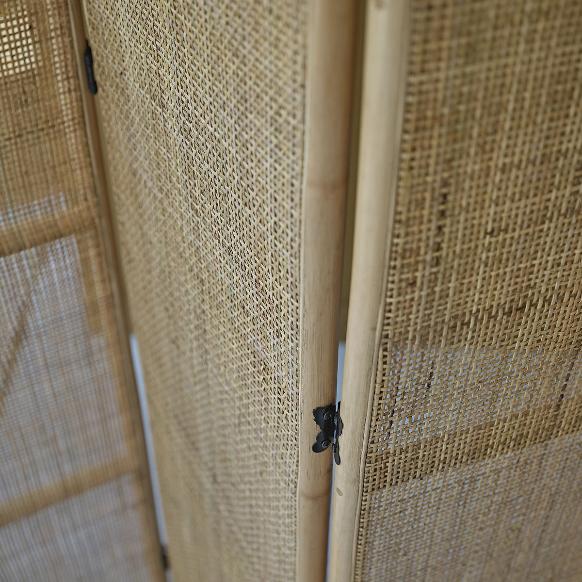 JANE - Raumteiler aus Rattan und Rohrgeflecht 4 Flügel